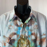 Aztec Solar Cross | Upcycled Tuxedo Shirt | Size XXXL