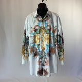Aztec Solar Cross | Upcycled Tuxedo Shirt | Size XXXL