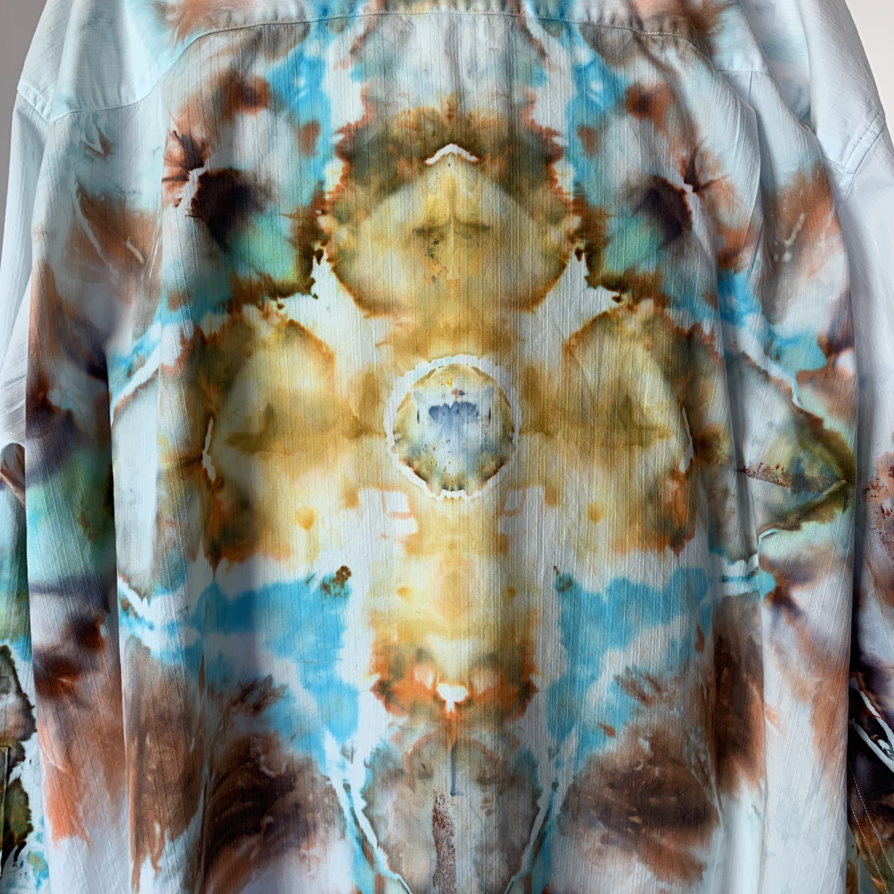 Aztec Solar Cross | Upcycled Tuxedo Shirt | Size XXXL