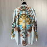 Aztec Solar Cross | Upcycled Tuxedo Shirt | Size XXXL