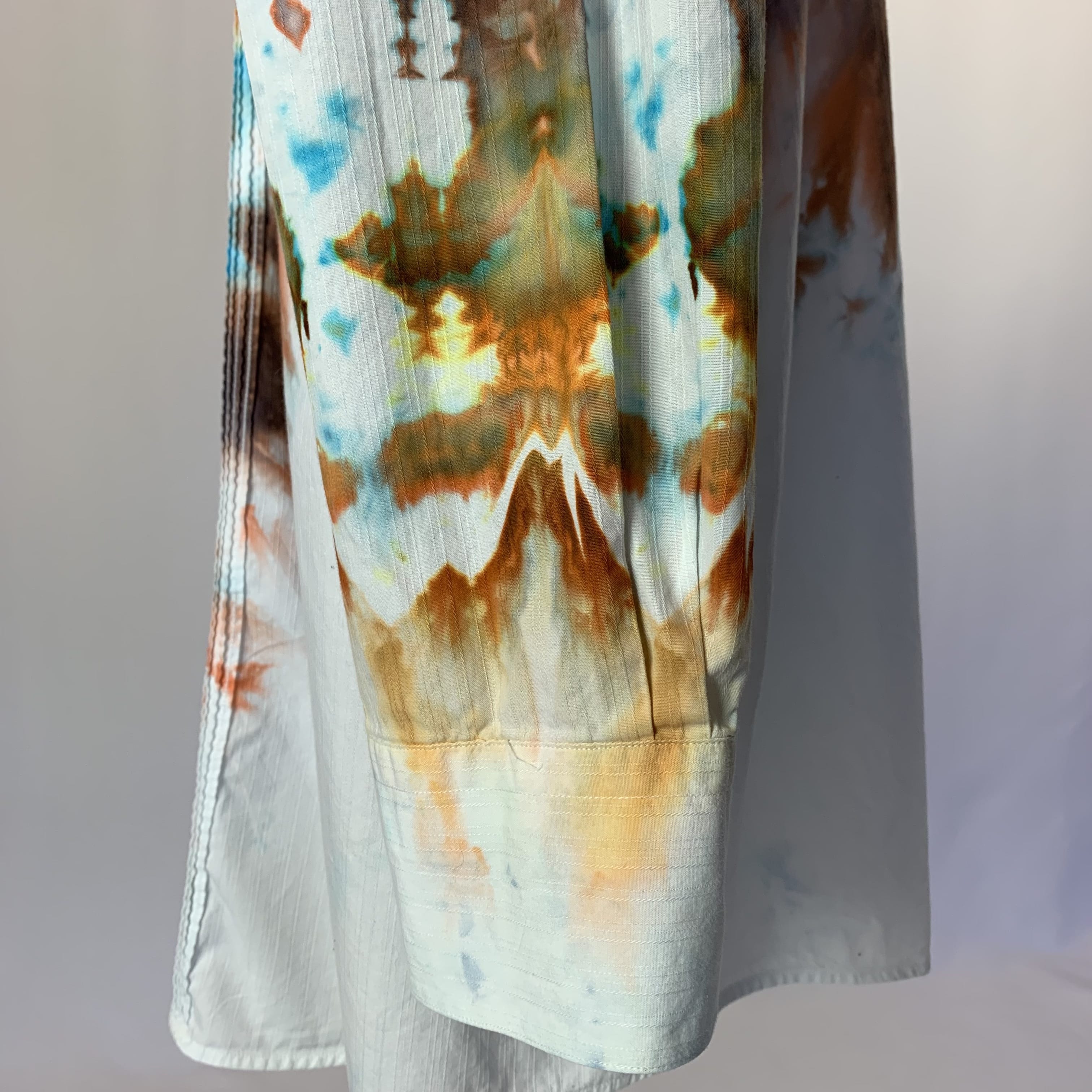Aztec Solar Cross | Upcycled Tuxedo Shirt | Size XXXL