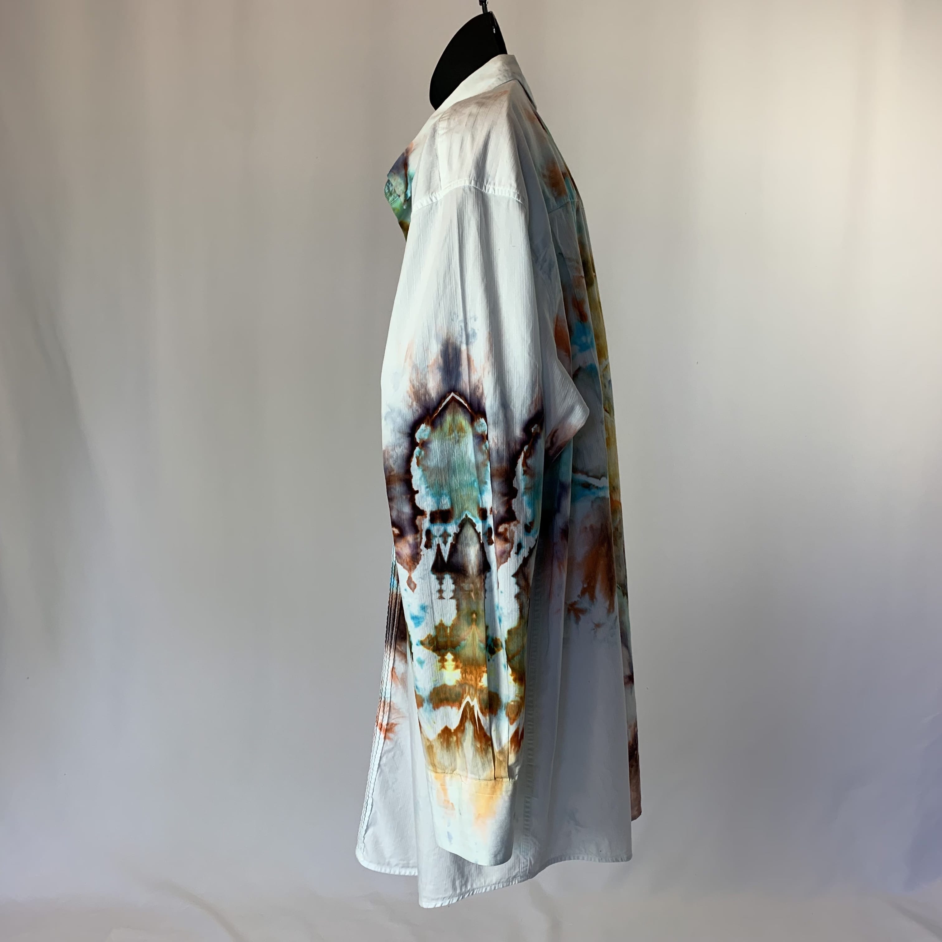 Aztec Solar Cross | Upcycled Tuxedo Shirt | Size XXXL