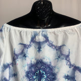 Purple and Teal Nebula | Upcycled Long Sleeve Shirt | Size L