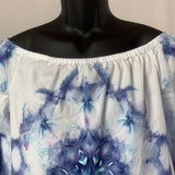 Purple and Teal Nebula | Upcycled Long Sleeve Shirt | Size L