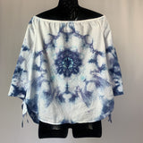 Purple and Teal Nebula | Upcycled Long Sleeve Shirt | Size L