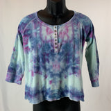 Violet Fractals | Upcycled 3/4 Length Sleeve Shirt | Size S-M