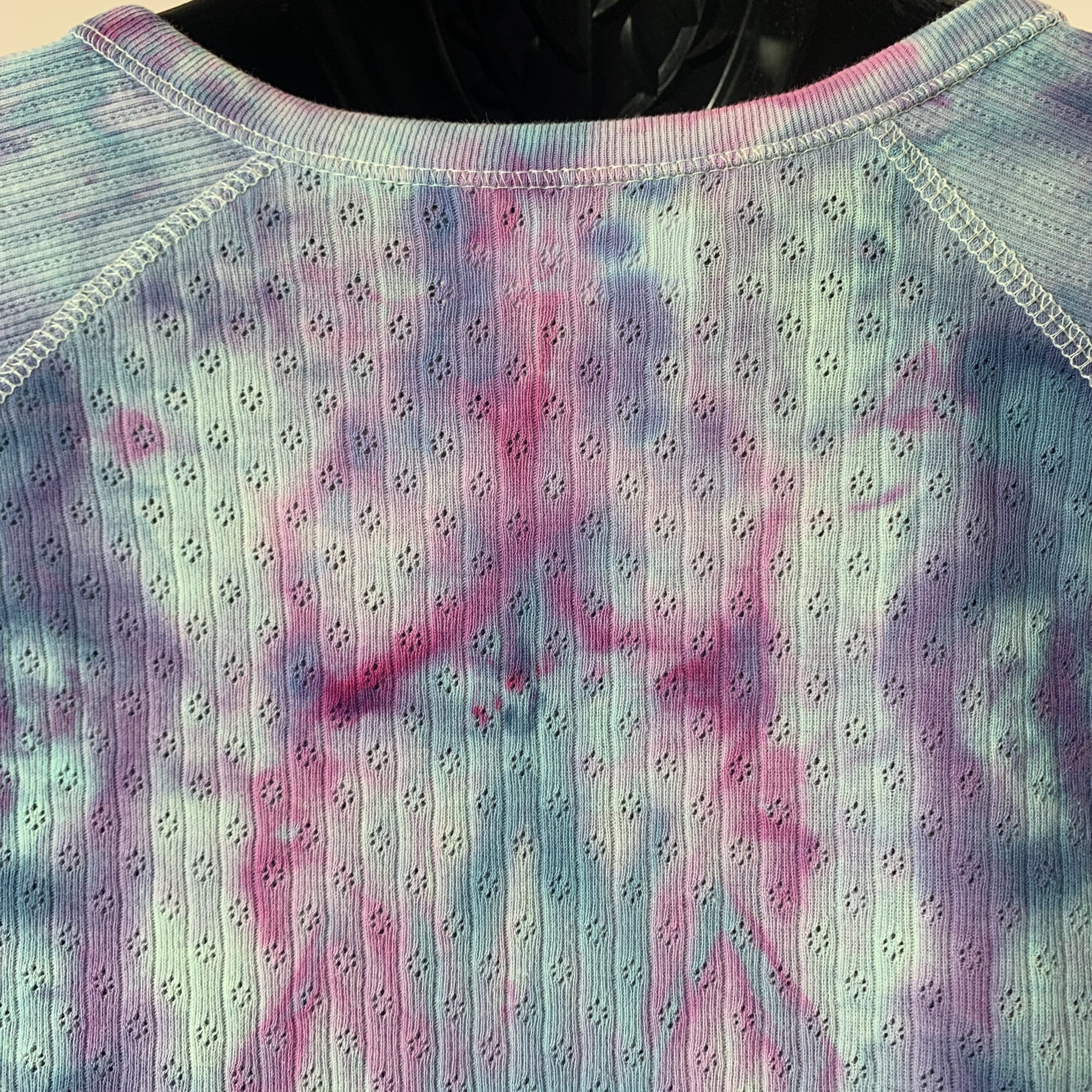 Violet Fractals | Upcycled 3/4 Length Sleeve Shirt | Size S-M