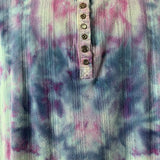 Violet Fractals | Upcycled 3/4 Length Sleeve Shirt | Size S-M