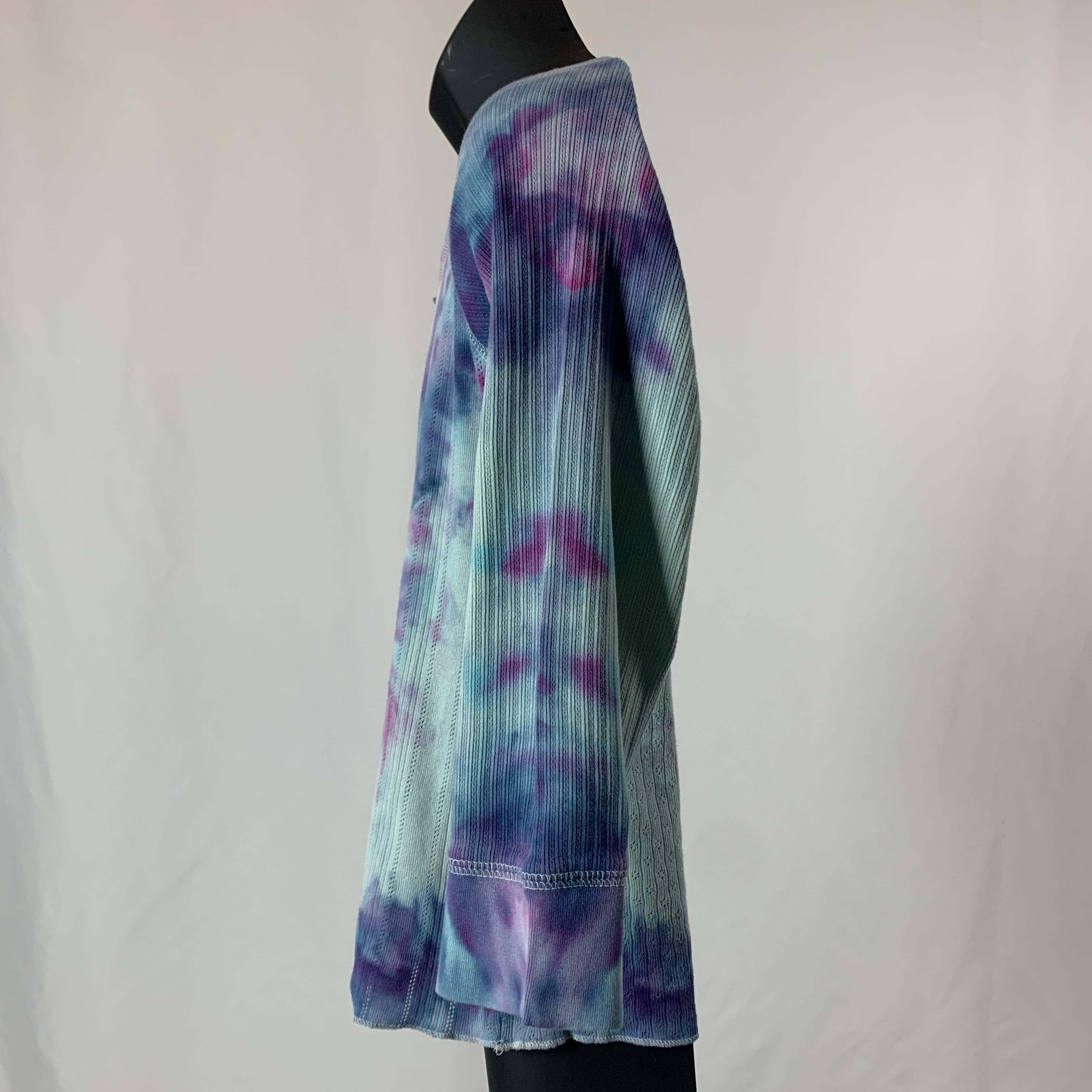 Violet Fractals | Upcycled 3/4 Length Sleeve Shirt | Size S-M