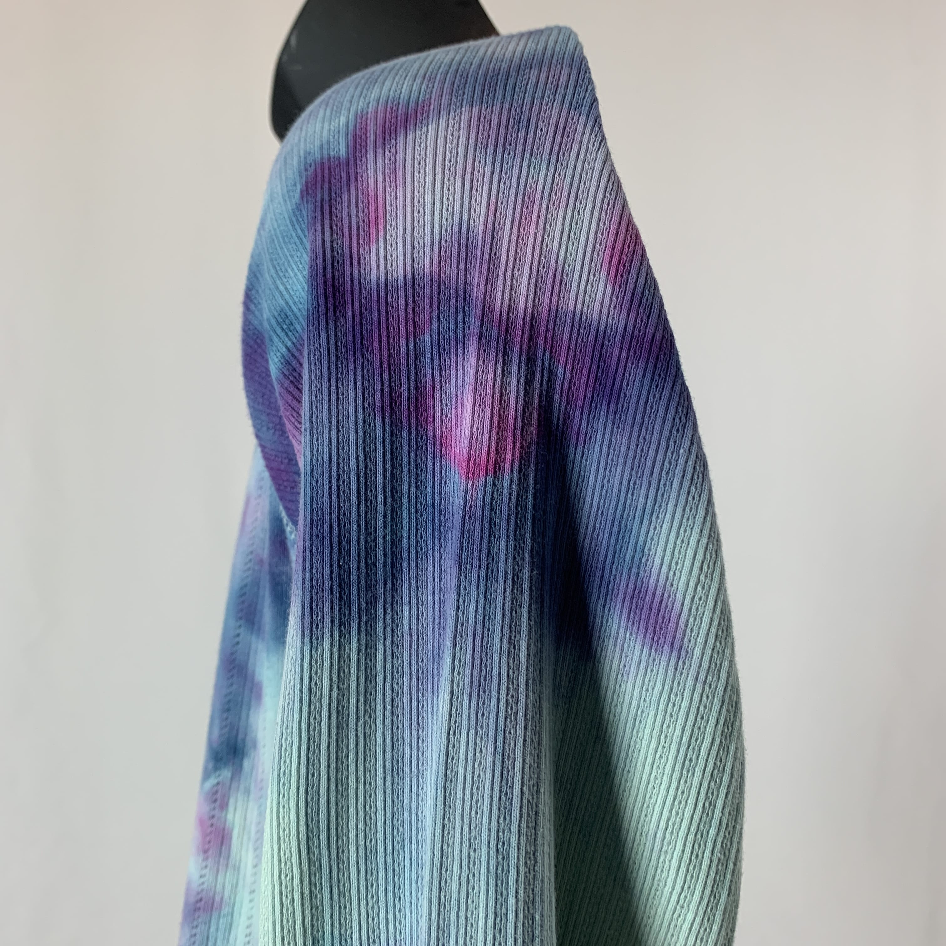 Violet Fractals | Upcycled 3/4 Length Sleeve Shirt | Size S-M