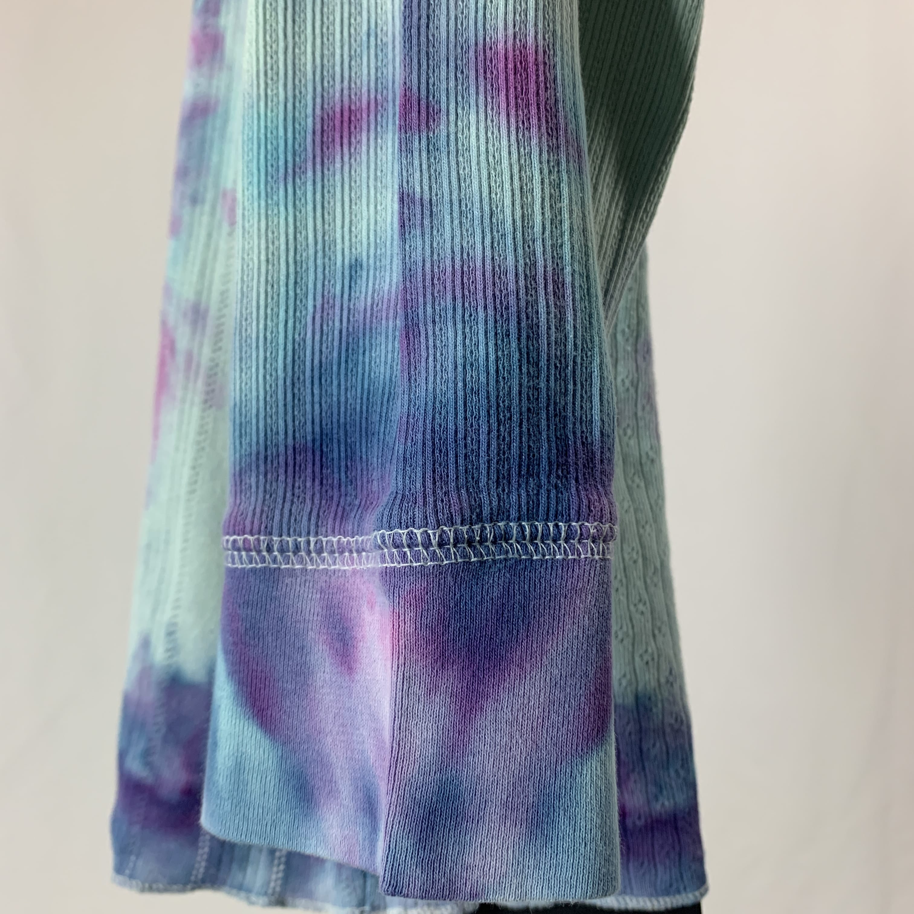 Violet Fractals | Upcycled 3/4 Length Sleeve Shirt | Size S-M