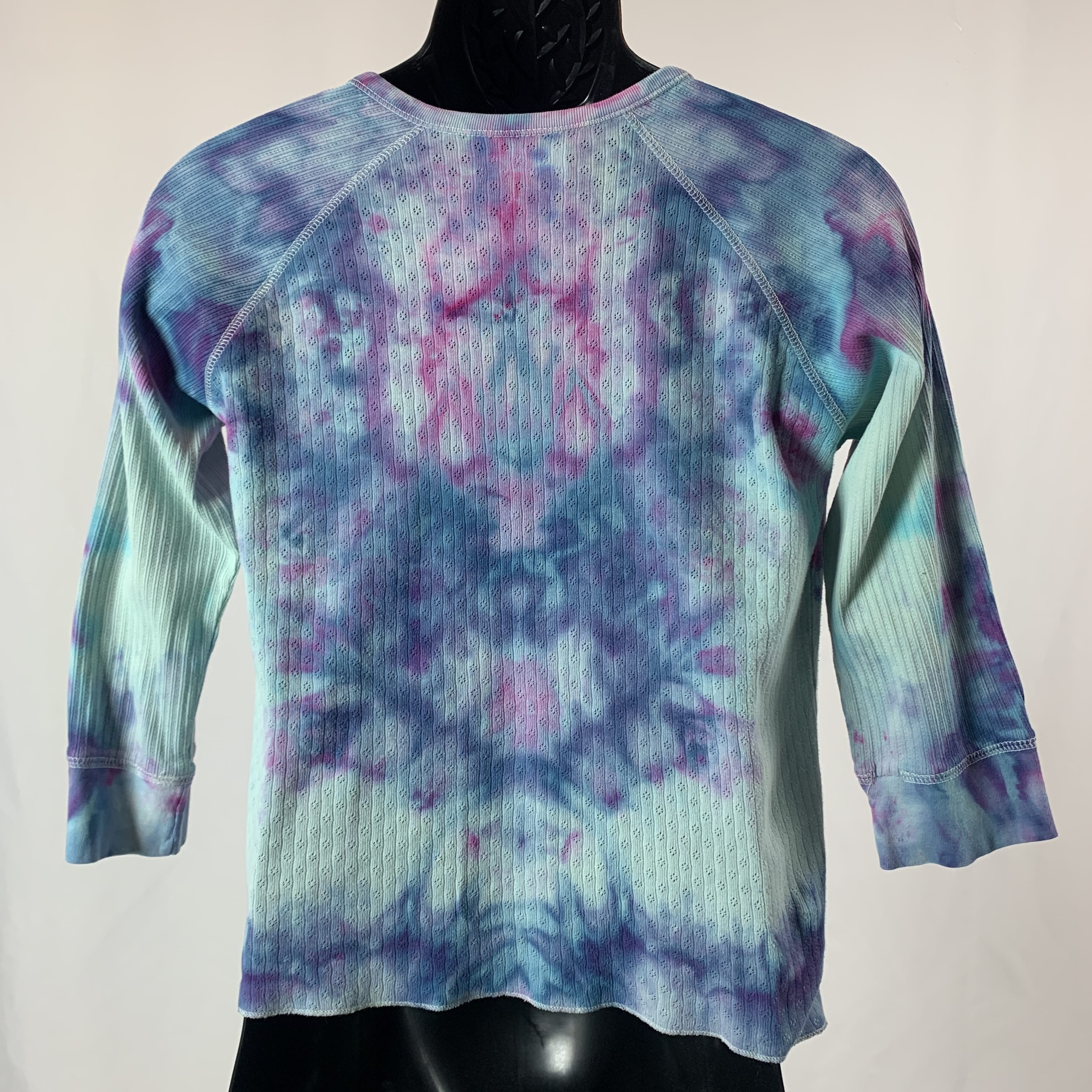 Violet Fractals | Upcycled 3/4 Length Sleeve Shirt | Size S-M