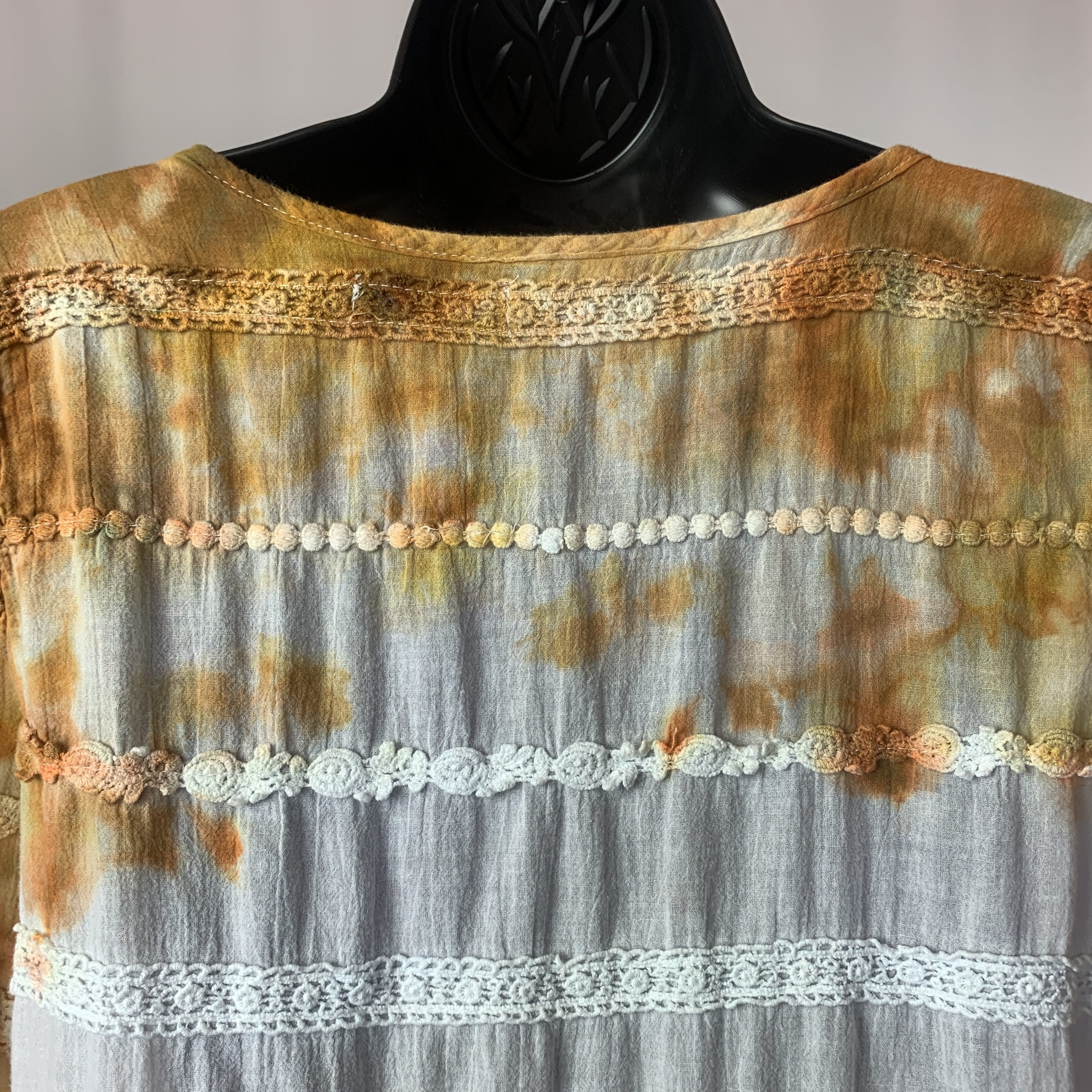 Golden Victorian Magic | Camicia a maniche lunghe 3/4 riciclata | Taglia S