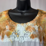 Golden Victorian Magic | Camicia a maniche lunghe 3/4 riciclata | Taglia S