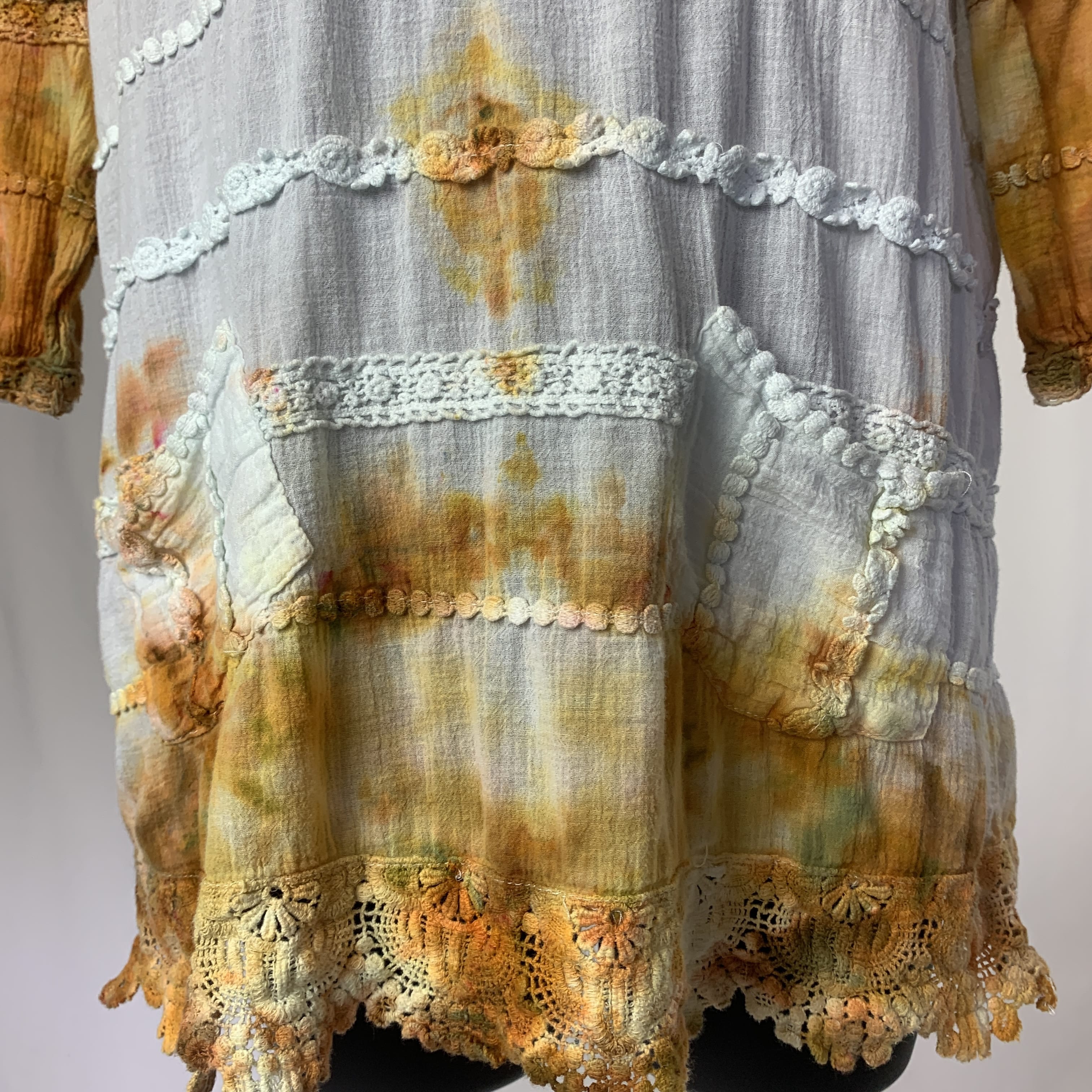 Golden Victorian Magic | Camicia a maniche lunghe 3/4 riciclata | Taglia S