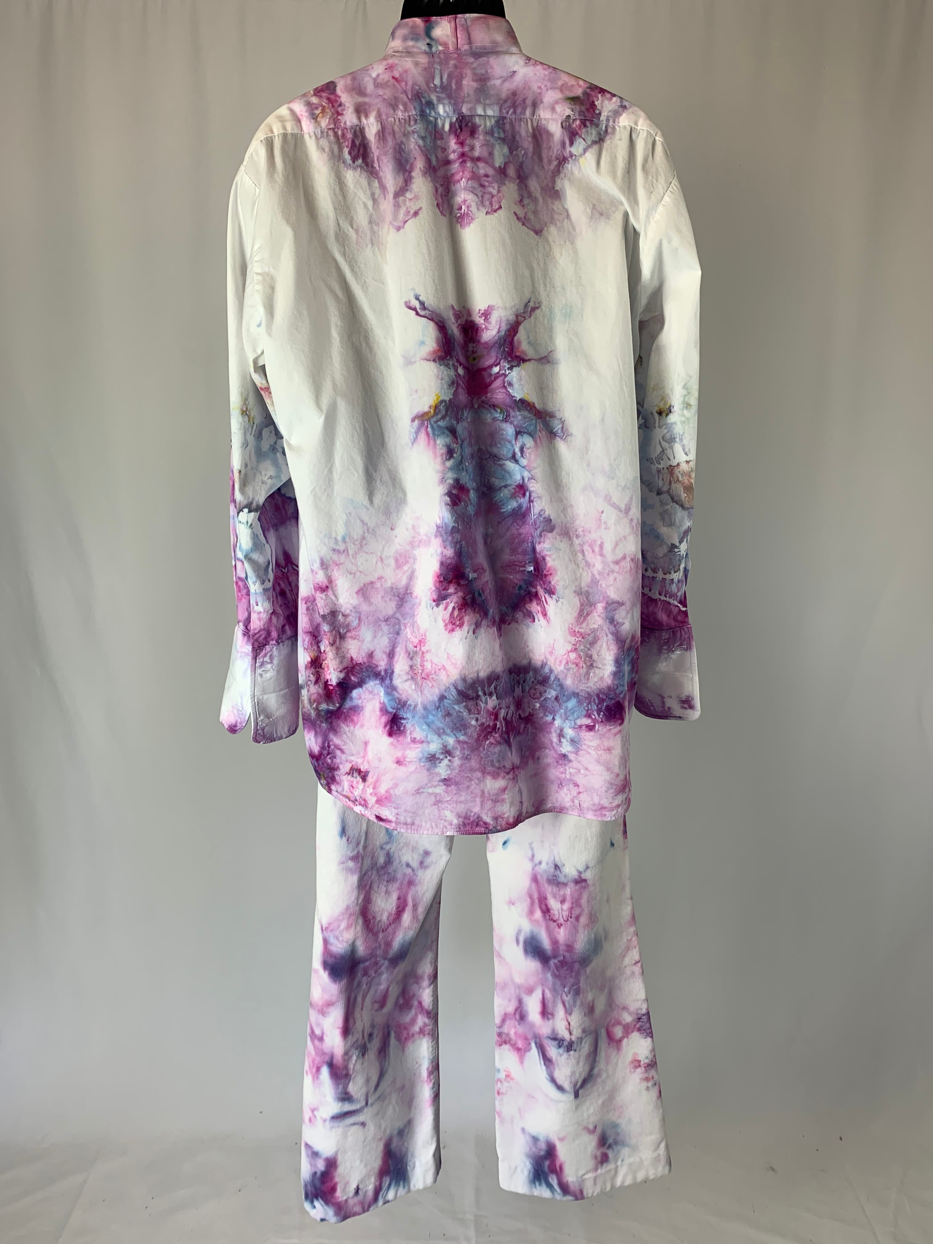 Berry Fractal Explosion | Pantaloni a zampa di elefante in velluto a coste | Taglia SM