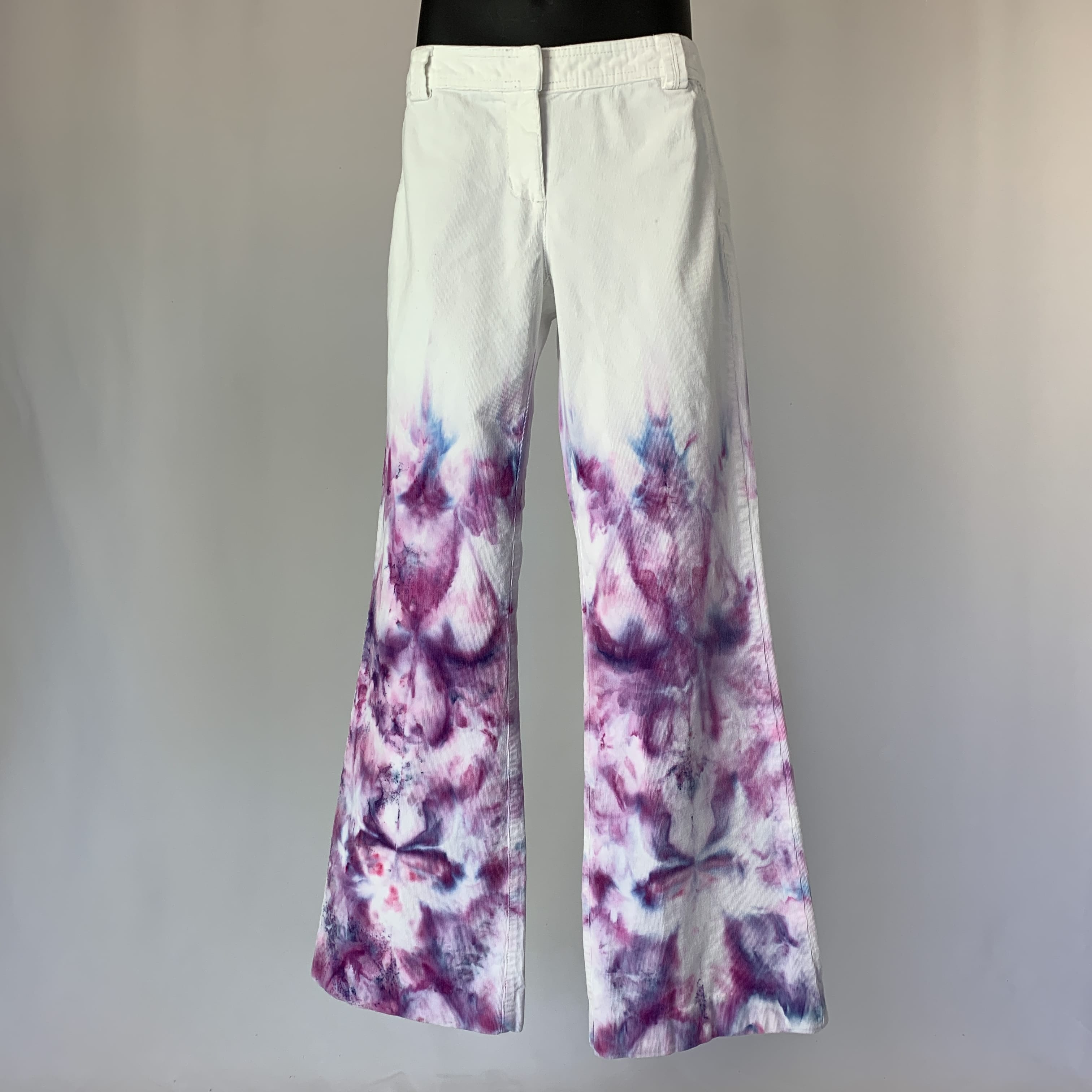Berry Fractal Explosion | Pantaloni a zampa di elefante in velluto a coste | Taglia SM