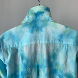 Cerulean Lotus Mandala Transmission | Upcycled Dress shirt | Size XL