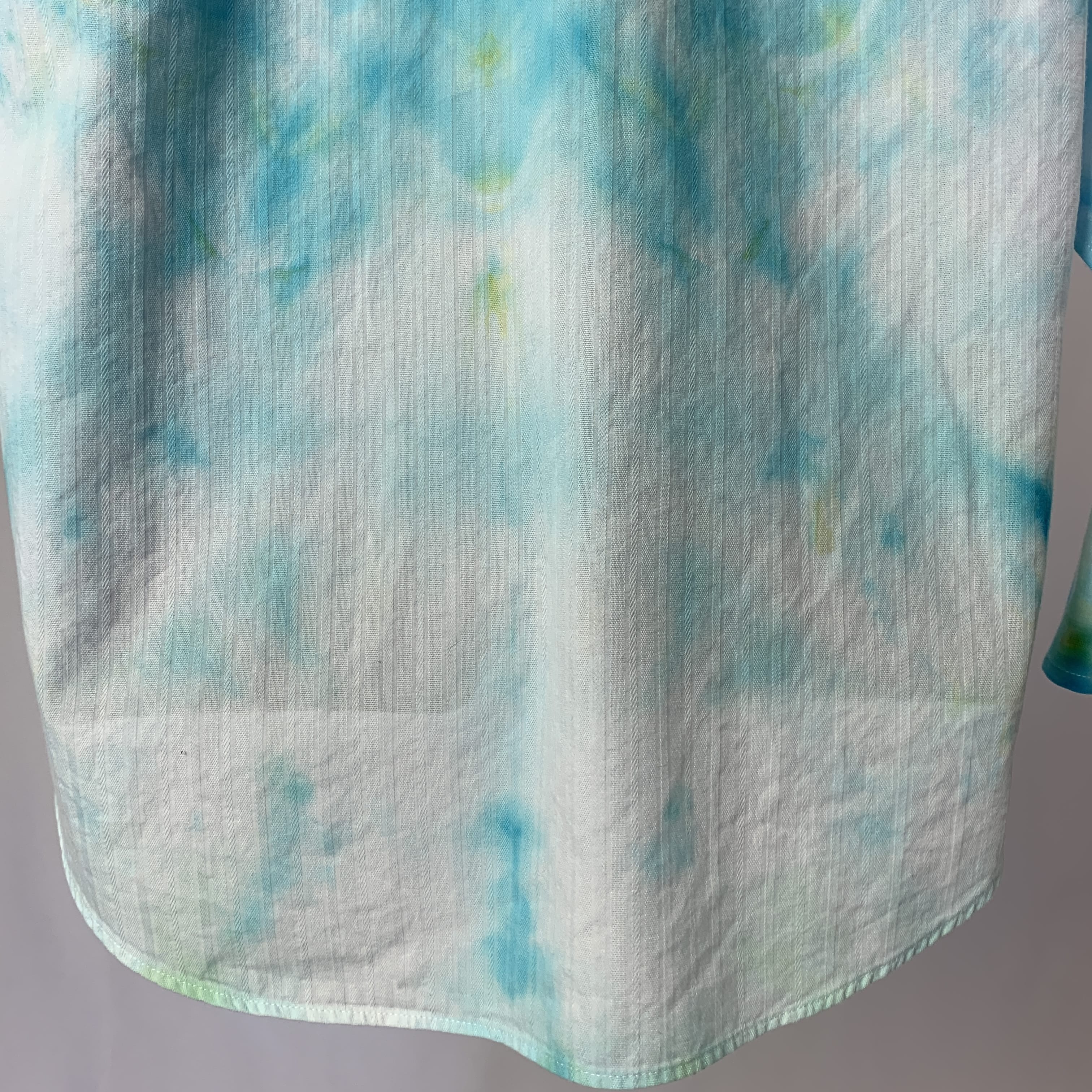 Cerulean Lotus Mandala Transmission | Upcycled Dress shirt | Size XL