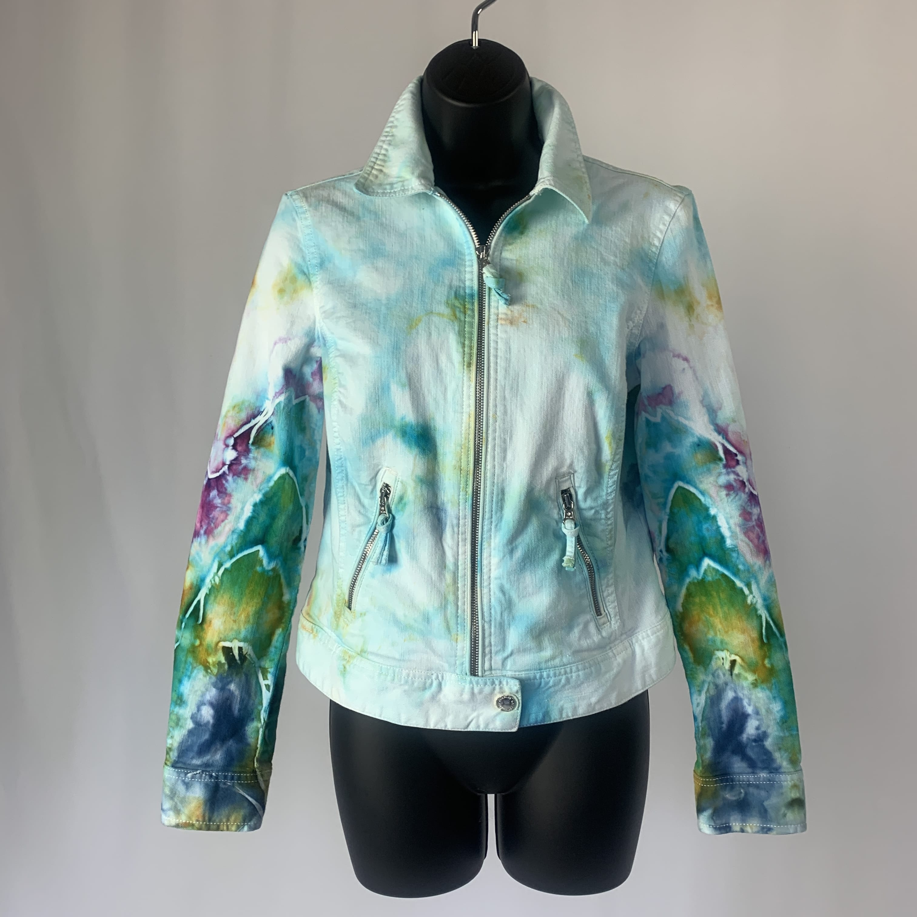 Psychedelic Lotus Star Mandala | Jean jacket | 35" chest