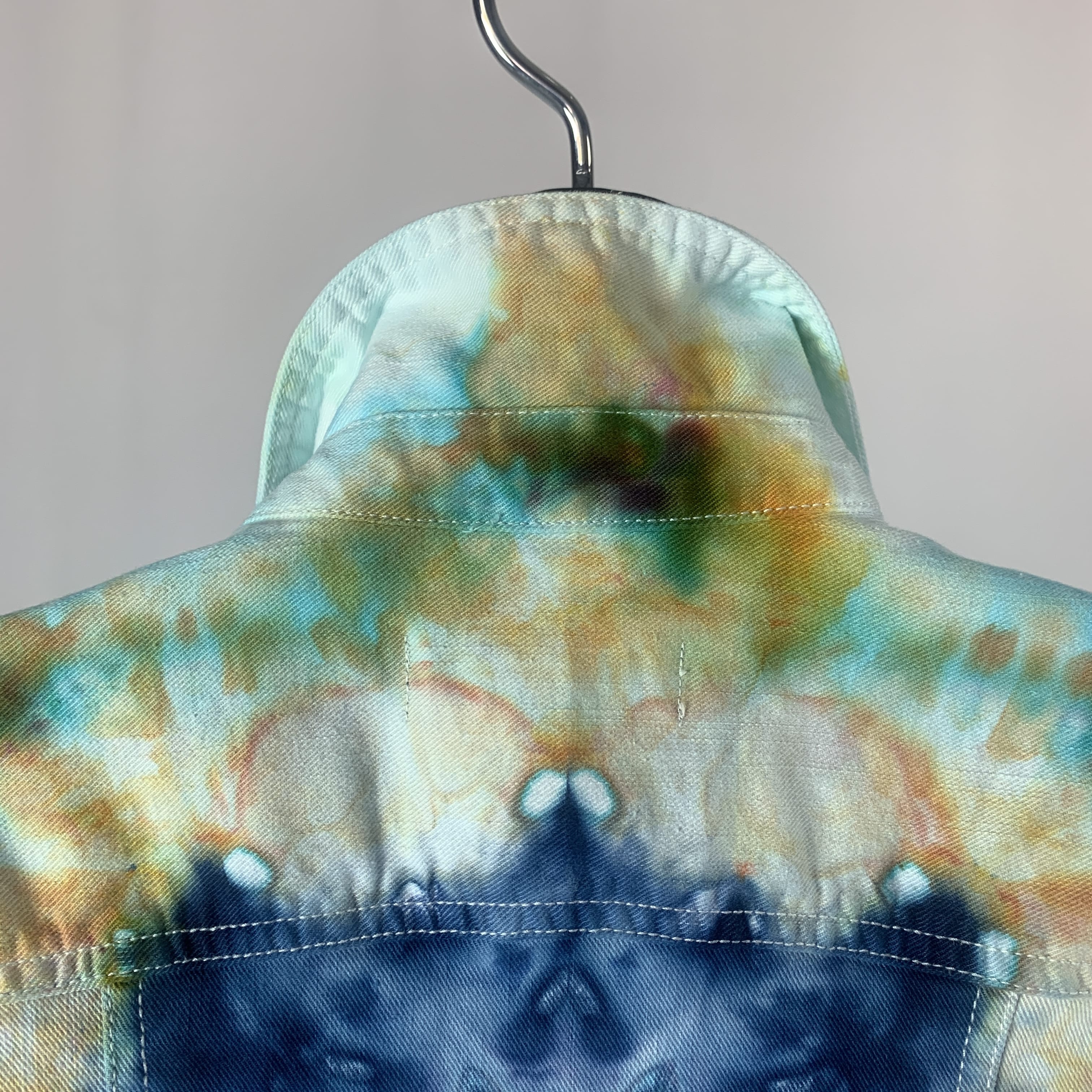 Psychedelic Lotus Star Mandala | Jean jacket | 35" chest