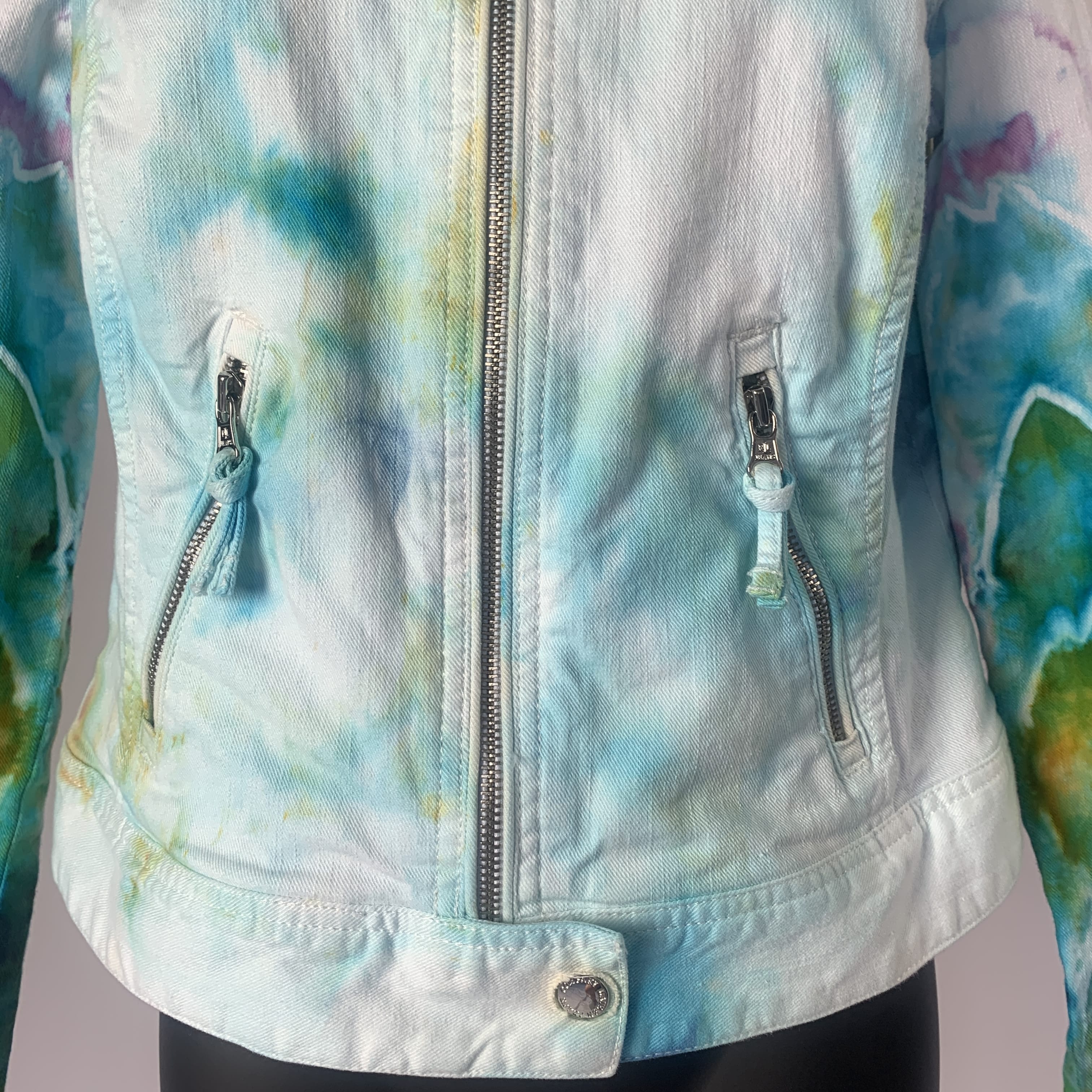 Psychedelic Lotus Star Mandala | Jean jacket | 35" chest