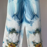 Sunrise on the Mountain Top | Upcycled Straight leg pants | Size S