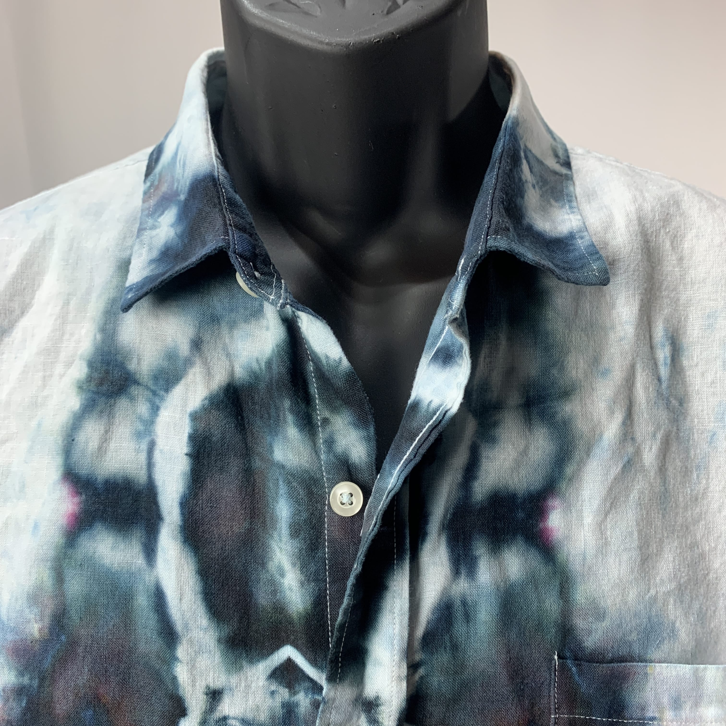 Black and Gray Cross | Upcycled Short Sleeve Shirt | Size XL