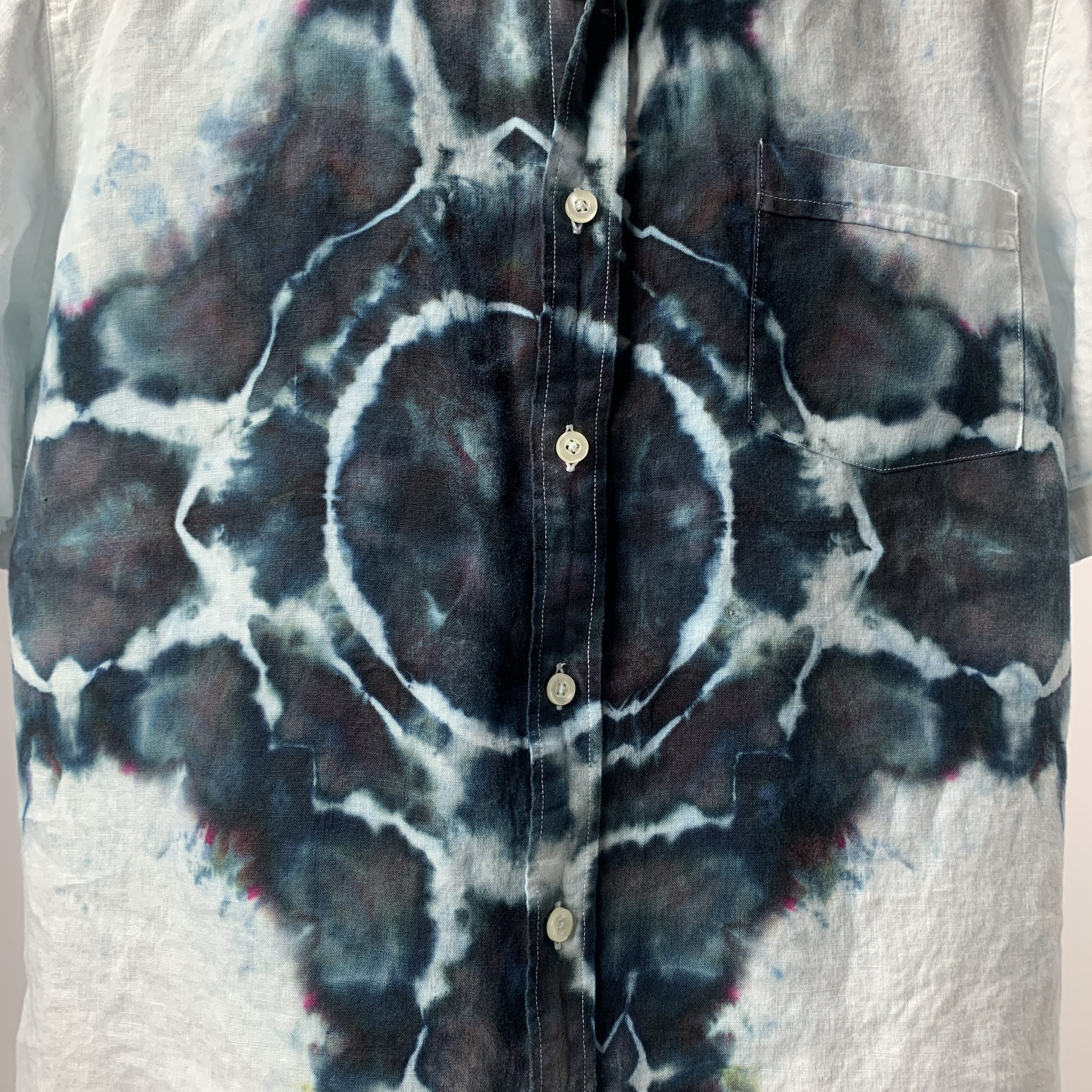 Black and Gray Cross | Upcycled Short Sleeve Shirt | Size XL