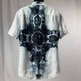 Black and Gray Cross | Upcycled Short Sleeve Shirt | Size XL