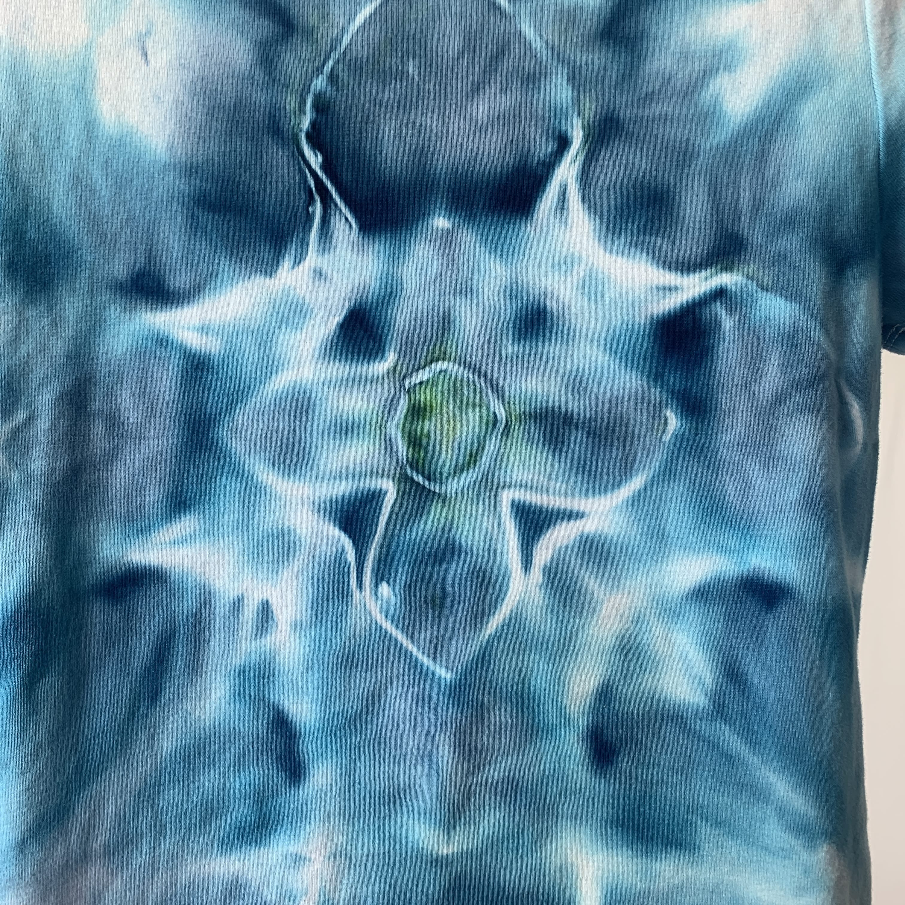 Blue Cross | Upcycled Short Sleeve Shirt | Size M