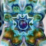 Electric Blue Star Mandala | Upcycled Long Sleeve Shirt | Size S