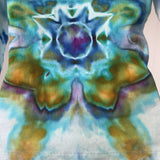 Electric Blue Star Mandala | Upcycled Long Sleeve Shirt | Size S