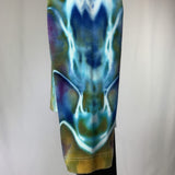 Electric Blue Star Mandala | Upcycled Long Sleeve Shirt | Size S