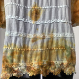 Golden Victorian Magic | Upcycled 3/4 Length Sleeve Shirt | Size S