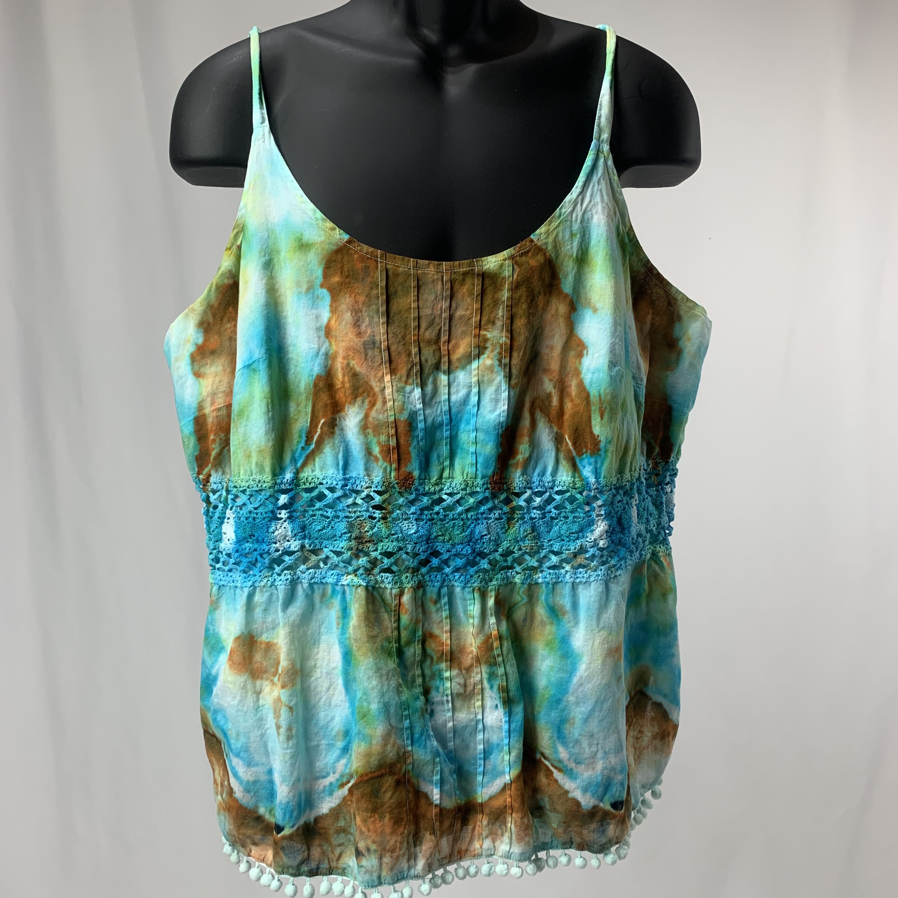 Fractal Reverie | Upcycled Sleeveless Shirt | Size L-XL