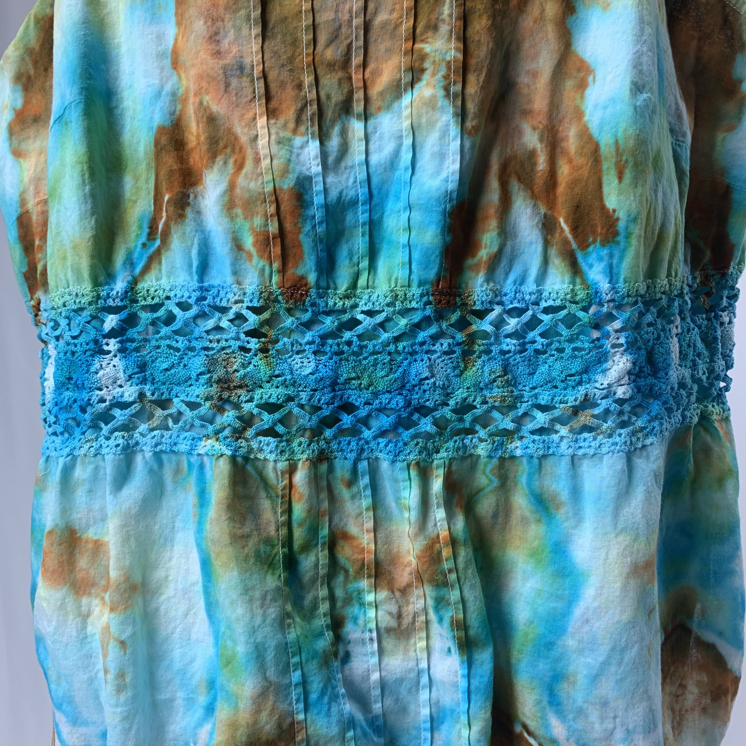 Fractal Reverie | Upcycled Sleeveless Shirt | Size L-XL