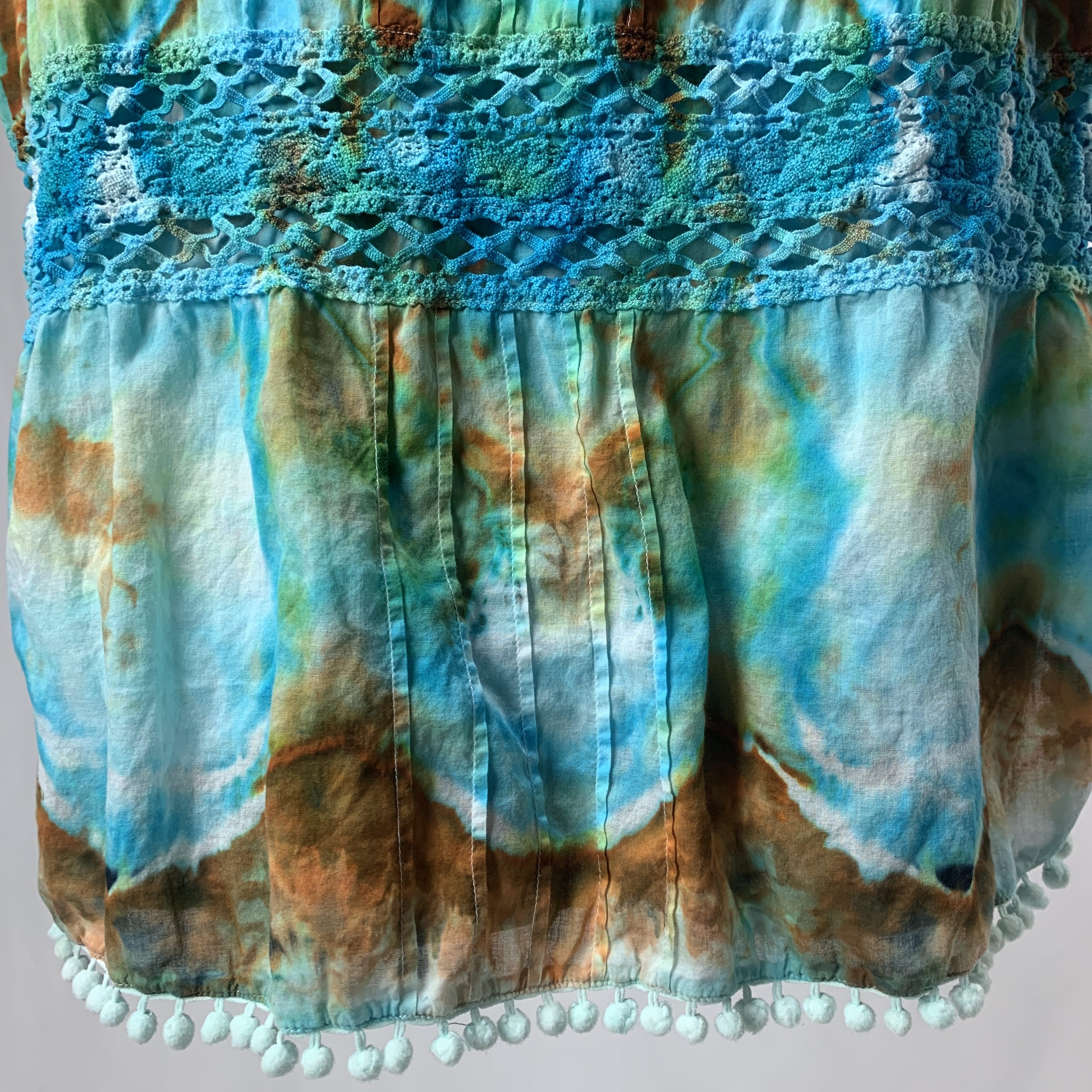Fractal Reverie | Upcycled Sleeveless Shirt | Size L-XL