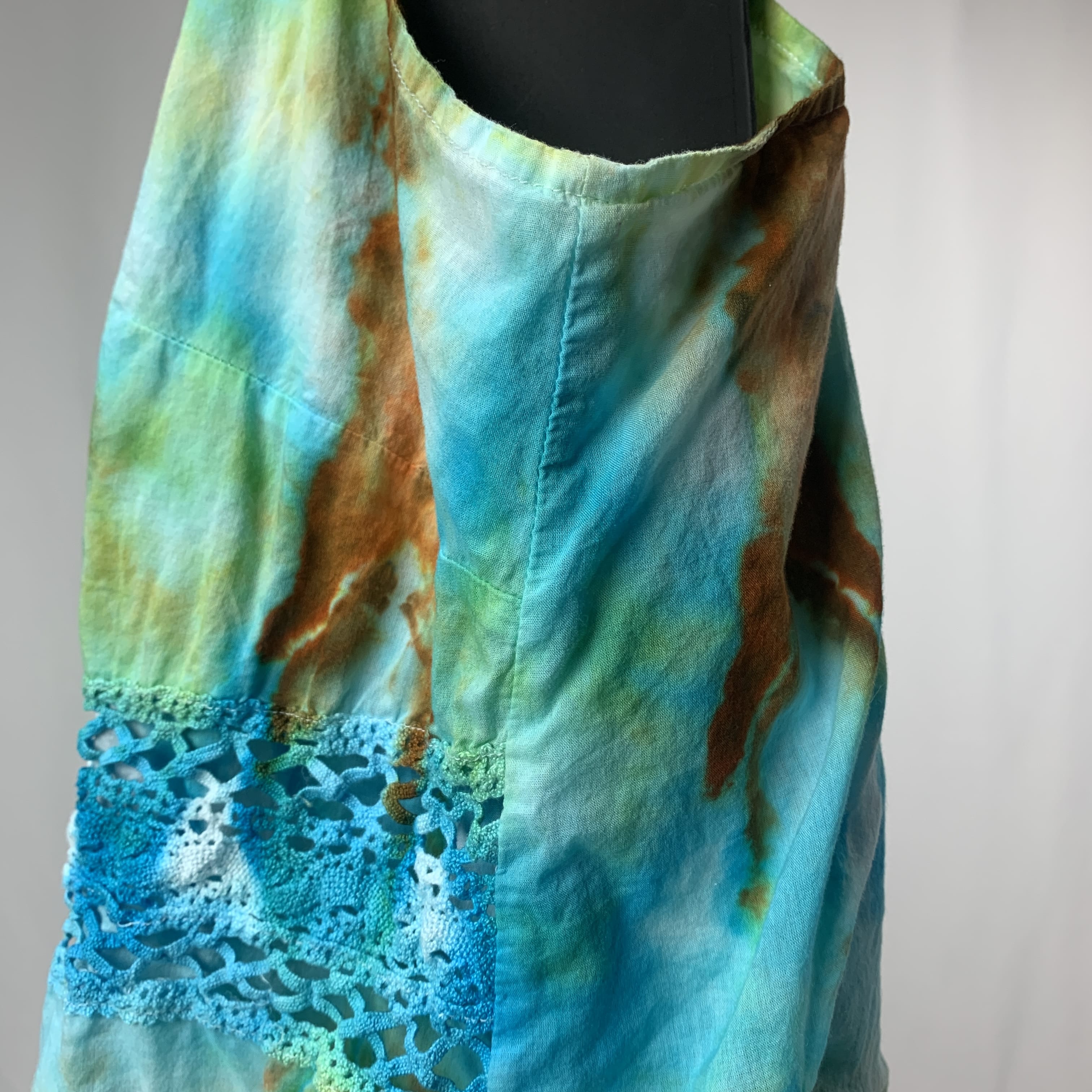 Fractal Reverie | Upcycled Sleeveless Shirt | Size L-XL