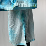 Lapis, Cerulean, and Bronze Cross | Upcycled 3/4 Length Sleeve Shirt | Size XXL-XXXL