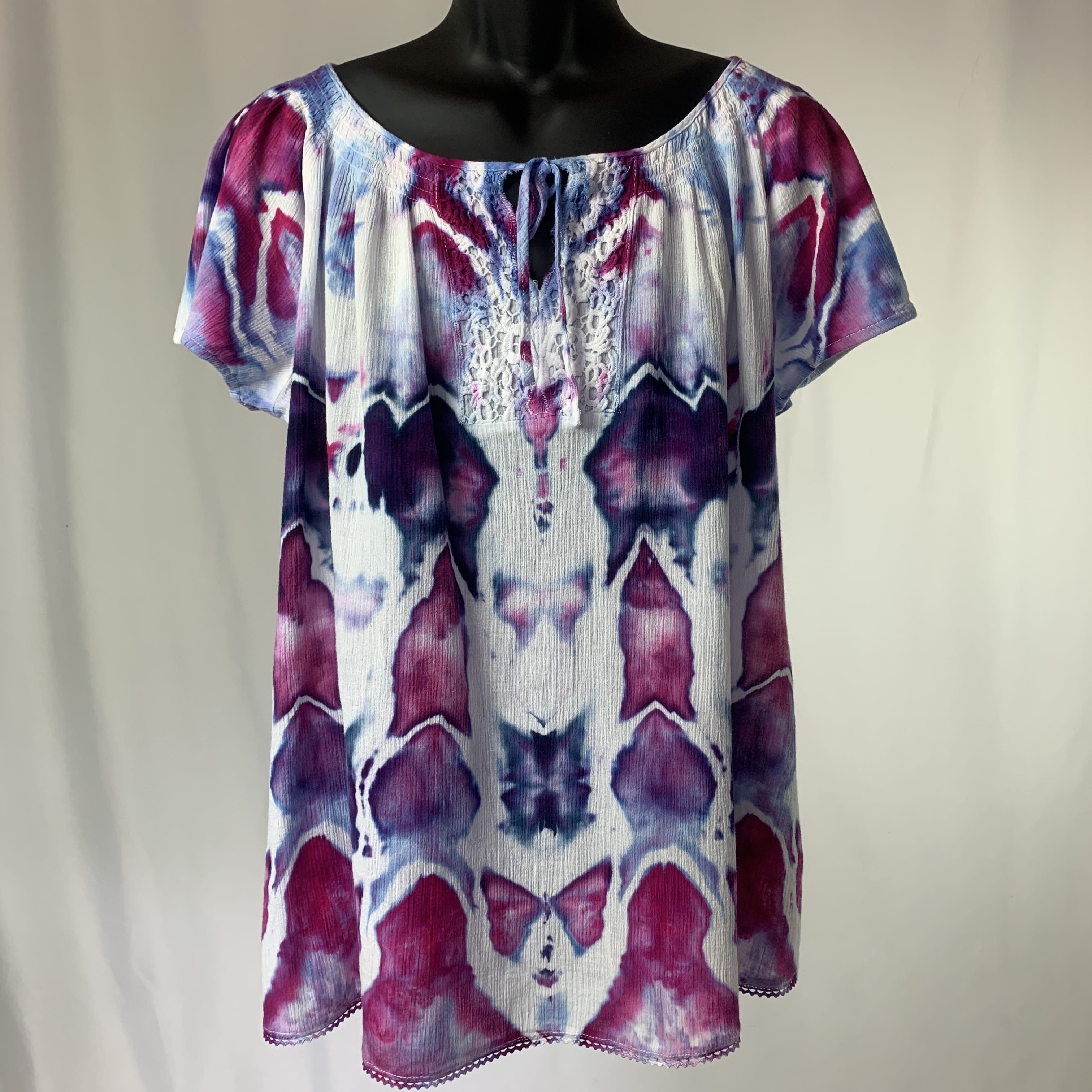 Butterfly Dreams | Upcycled Short Sleeve Shirt | Size XXXL